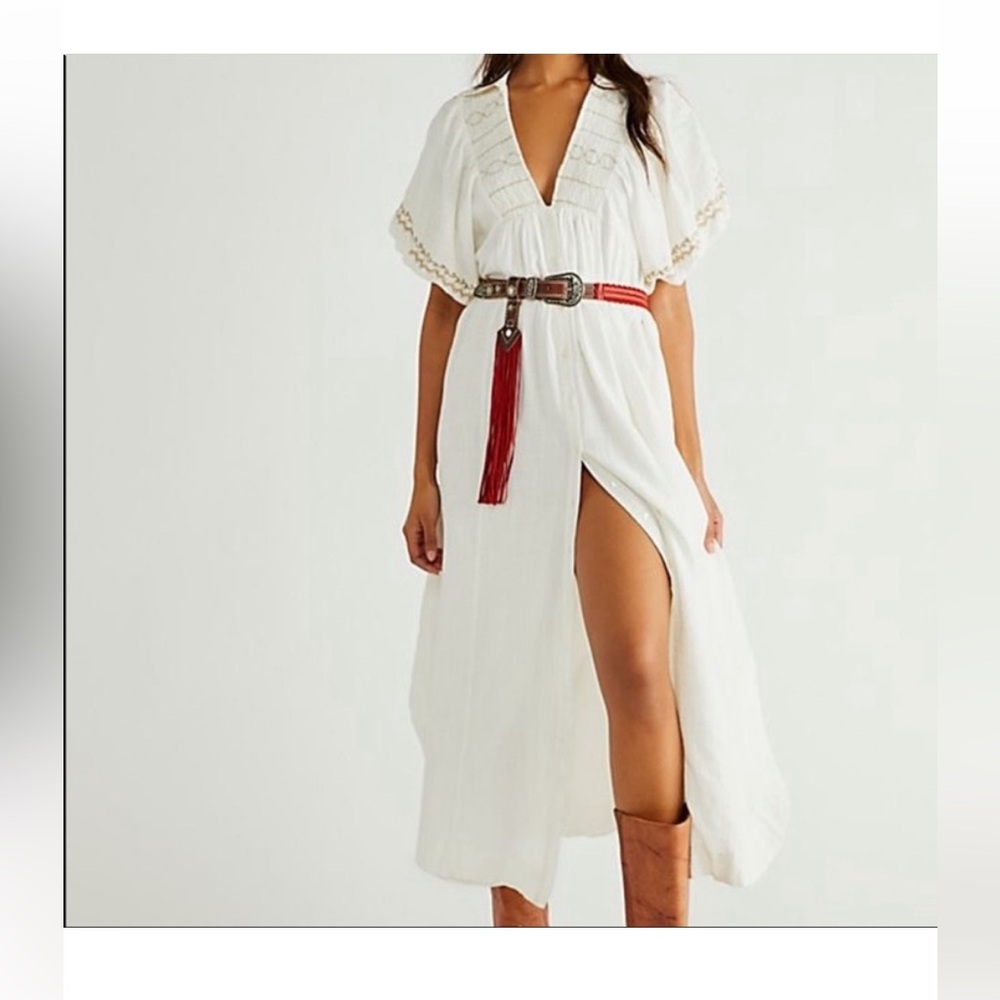 Perfect Free People Samantha Shirtdress cream size Small
